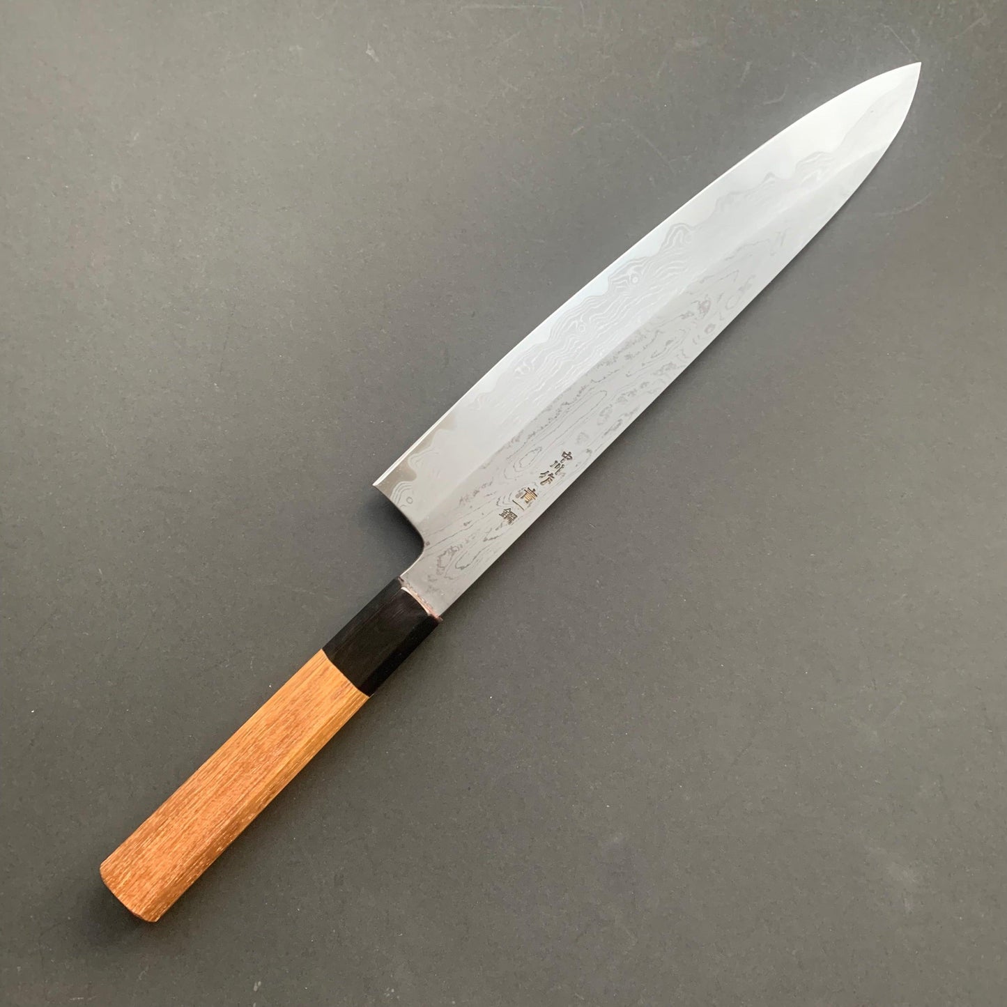 Gyuto knife, Aogami 1 carbon steel, Damascus finish - Nakagawa Hamono