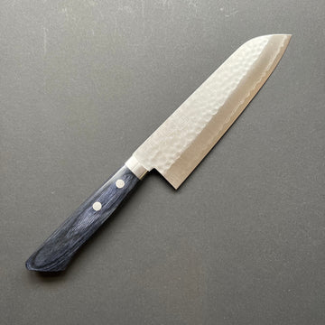 Santoku knife, VG10, damascus and tsuchime finish - Masutani