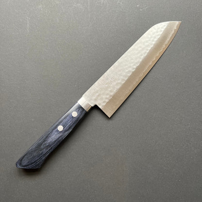 Santoku knife, VG10, damascus and tsuchime finish - Masutani