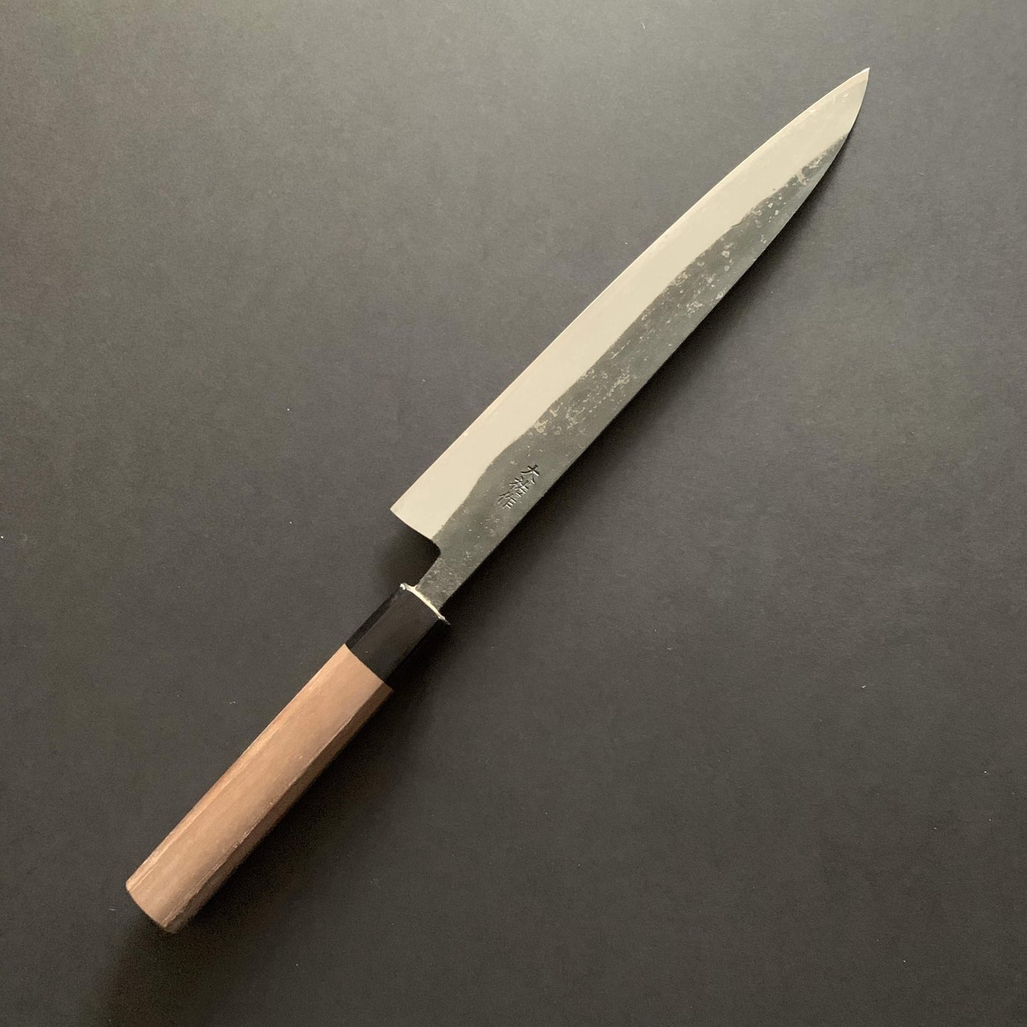 Double bevel Yanagiba knife, shirogami 1, kurouchi finish - Nishida
