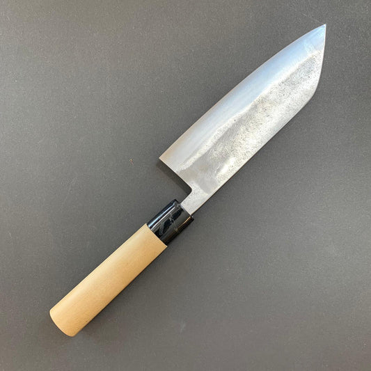 Santoku knife, Shirogami 1 with stainless steel cladding, Nashiji finish, Nashiji range, wa handle - Fujiwara