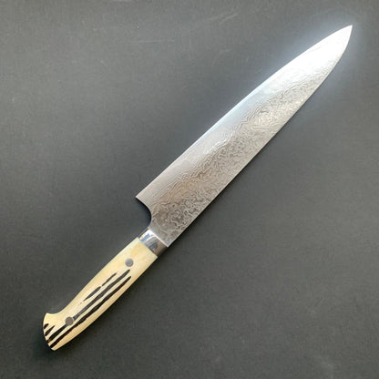 Gyuto knife, SG2 stainless steel, Damascus finish, jigged bone handle - Saji
