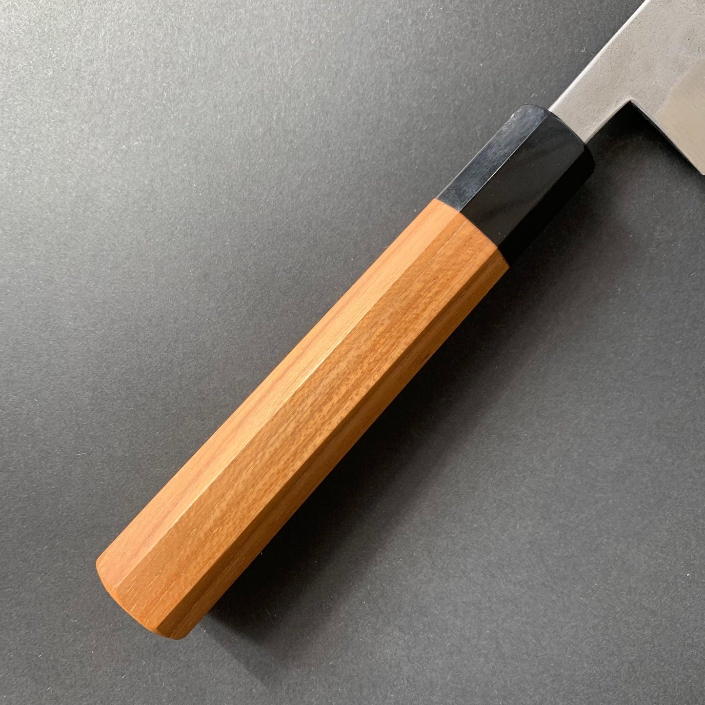 Petty knife, Shirogami 1 with stainless steel cladding, nashiji finish - Goko
