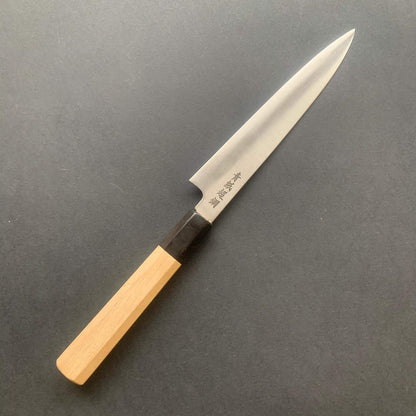 Petty knife, Aogami super with stainless cladding, migaki finish - Sukenari
