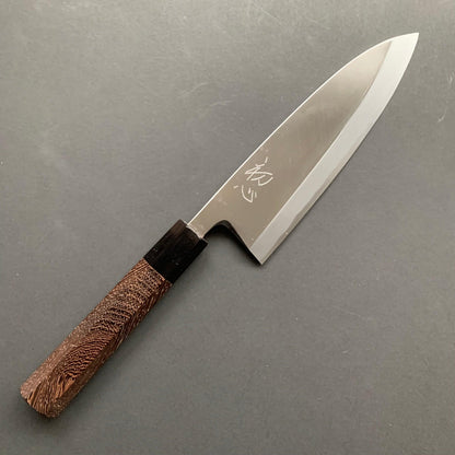 Deba knife, Shirogami 2, polished finish - Hatsukokoro Shirasagi