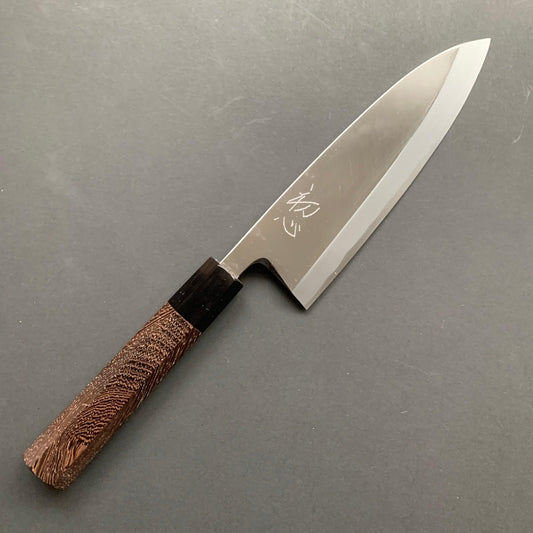 Deba knife, Shirogami 2, polished finish - Hatsukokoro Shirasagi