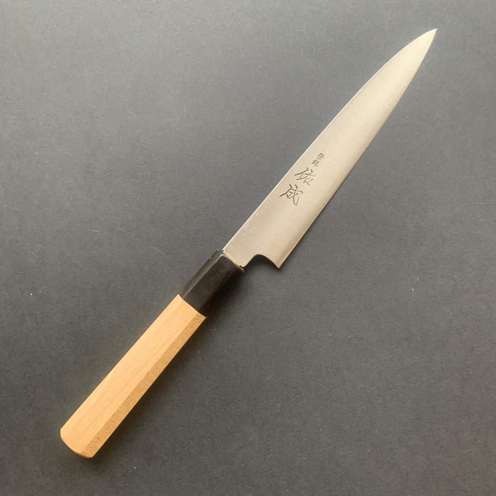 Petty knife, Aogami super with stainless cladding, migaki finish - Sukenari