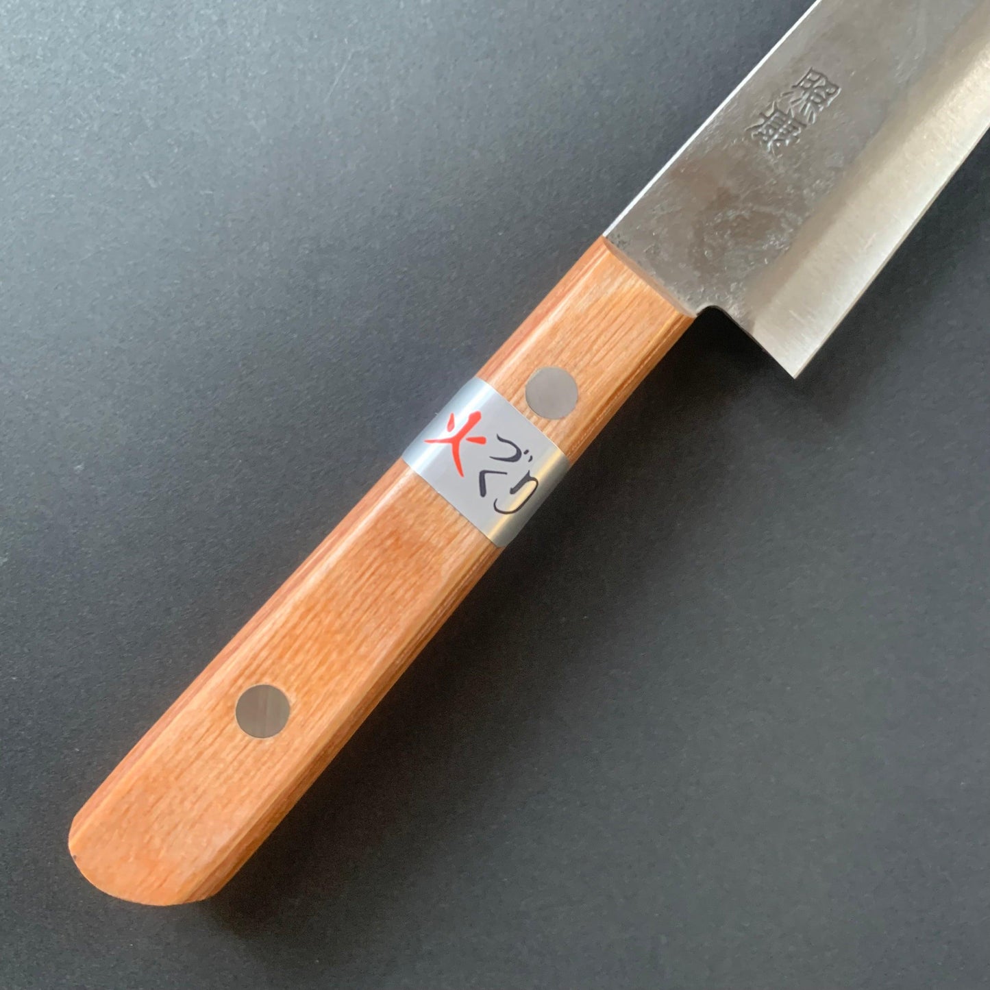 Petty knife, Shirogami 1 with stainless steel cladding, Nashiji finish, Nashiji range, western handle - Fujiwara