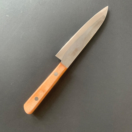 Petty knife, Shirogami 1 with stainless steel cladding, Nashiji finish, Nashiji range, western handle - Fujiwara