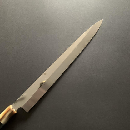 Honyaki Yanagiba knife, Shirogami 2, Mt Fuji hamon - Togashi Kenji