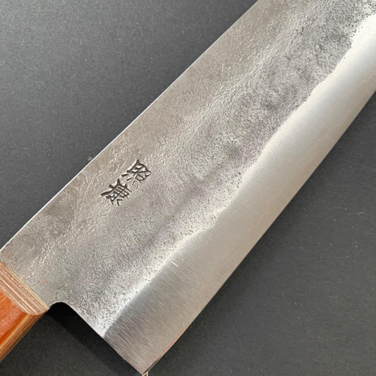 Gyuto knife, Shirogami 1 with stainless steel cladding, Nashiji finish, Nashiji range, western handle - Fujiwara