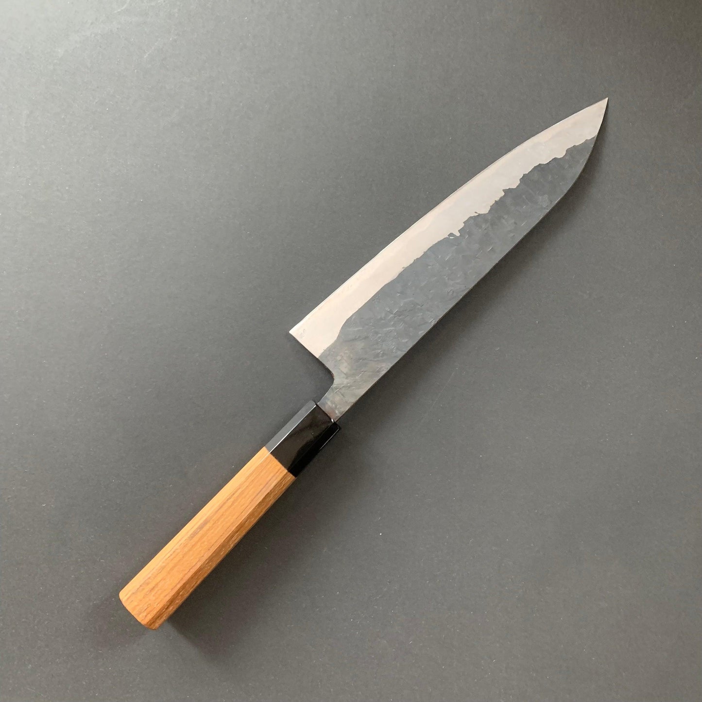 Gyuto knife, Shirogami 1, Stainless steel clad, tsuchime finish - Yoshimune