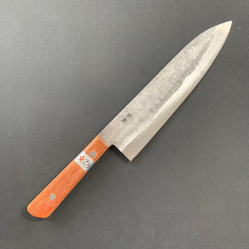 Gyuto knife, Shirogami 1 with stainless steel cladding, Nashiji finish, Nashiji range, western handle - Fujiwara