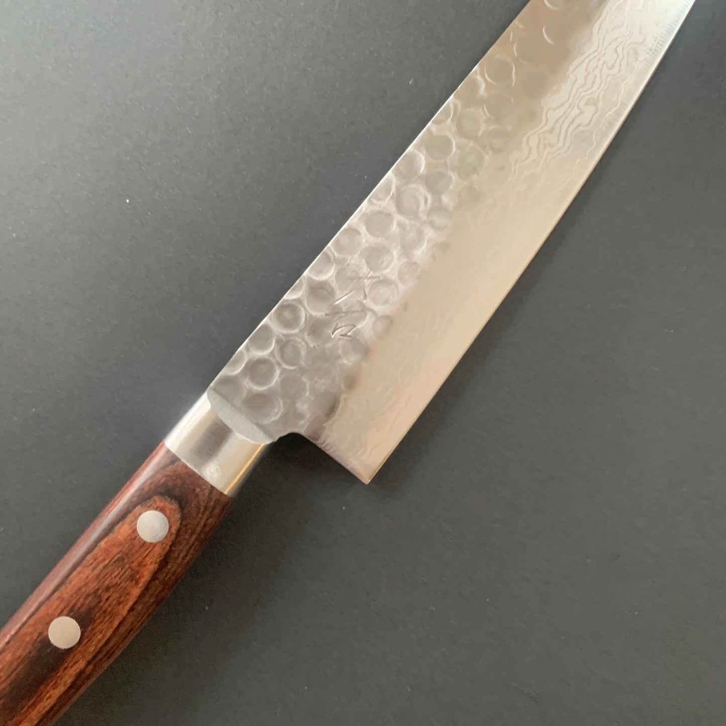 Gyuto knife, VG10, damascus and tsuchime finish - Ohishi