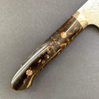 Gyuto knife, SG2 powder steel, Damascus and Tsuchime finish, Acrylic handle - Saji