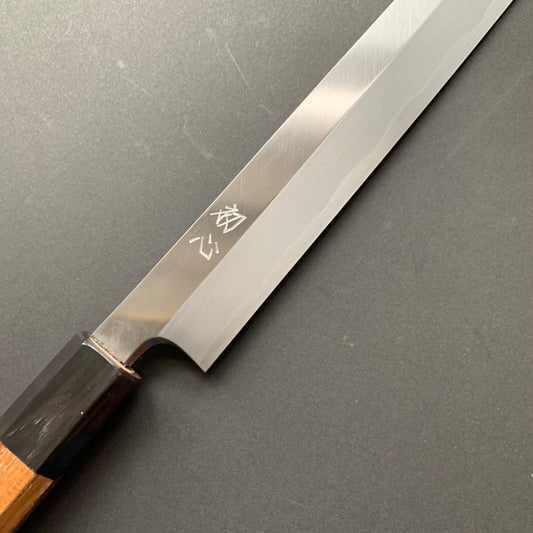 Sakimaru yanagiba,  shirogami 2, polished finish - Hatsukokoro Shirasagi
