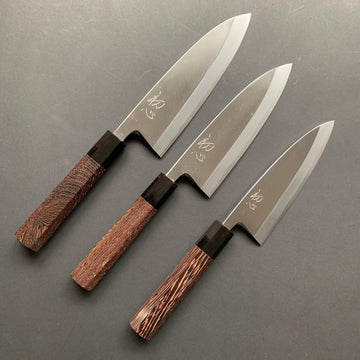 Deba knife, Shirogami 2, polished finish - Hatsukokoro Shirasagi