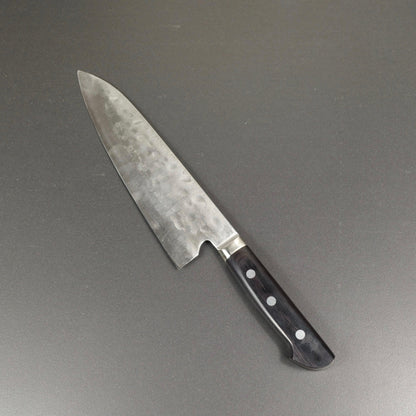 Gyuto knife, Shirogami 1 with stainless steel cladding, nashiji finish, Maboroshi range, western handle - Fujiwara