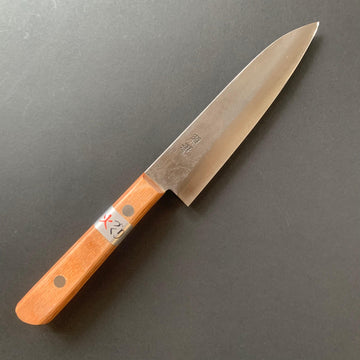 Petty knife, Shirogami 1 with stainless steel cladding, Nashiji finish, Nashiji range, western handle - Fujiwara