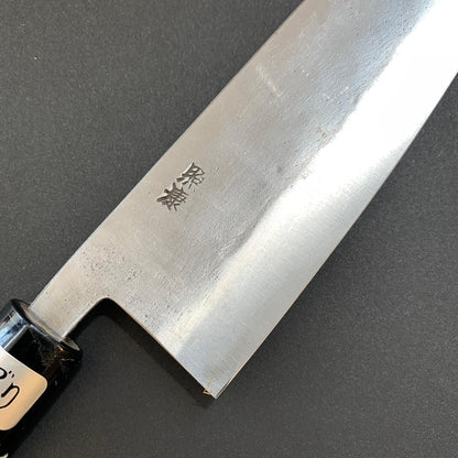 Santoku knife, Shirogami 1 with stainless steel cladding, Nashiji finish, Nashiji range, wa handle - Fujiwara
