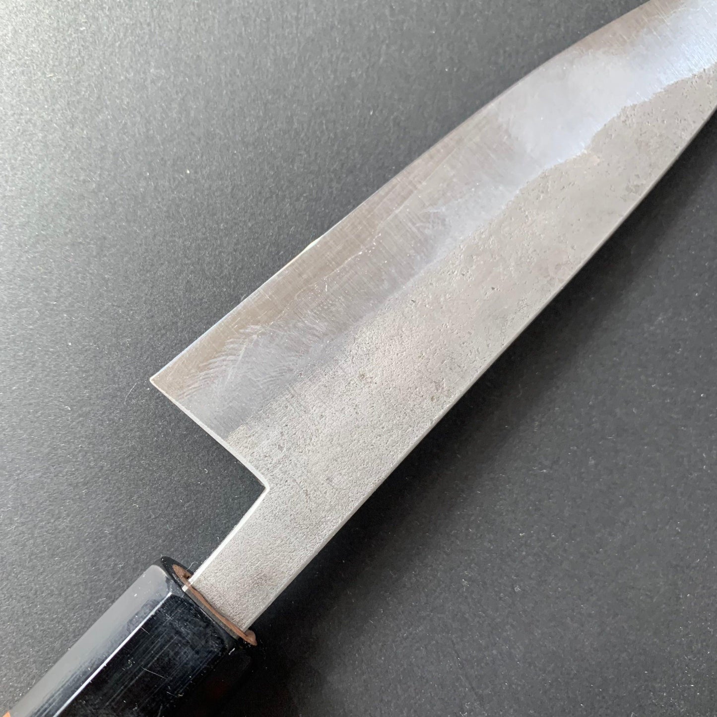 Petty knife, Shirogami 1 with stainless steel cladding, nashiji finish - Goko