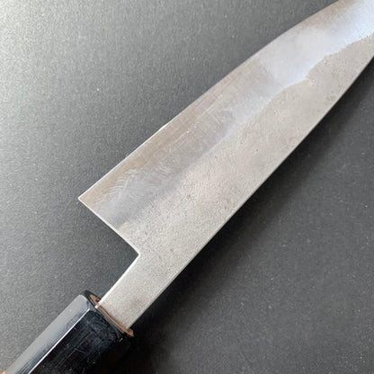 Petty knife, Shirogami 1 with stainless steel cladding, nashiji finish - Goko
