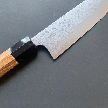 Single Bevel Kiritsuke knife, Aogami 2 carbon steel, Damascus finish - Yoshihiro Yauji