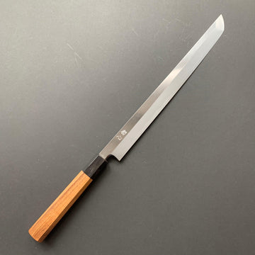 Sakimaru yanagiba,  shirogami 2, polished finish - Hatsukokoro Shirasagi