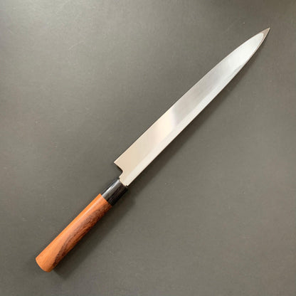 Yanagiba knife, Shirogami 2 carbon steel, damascus finish - Kitaoka