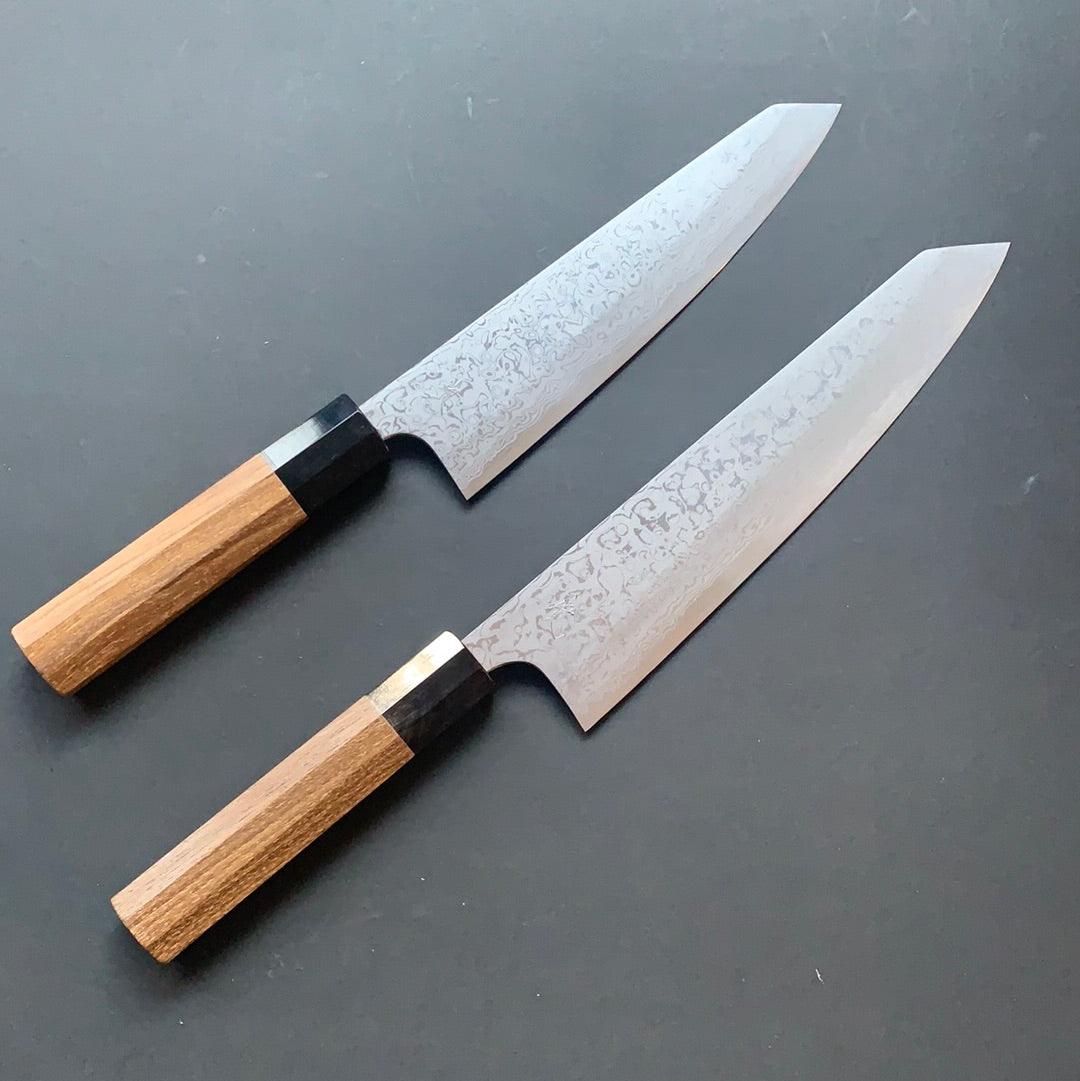 Single Bevel Kiritsuke knife, Aogami 2 carbon steel, Damascus finish - Yoshihiro Yauji