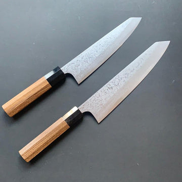 Single Bevel Kiritsuke knife, Aogami 2 carbon steel, Damascus finish - Yoshihiro Yauji