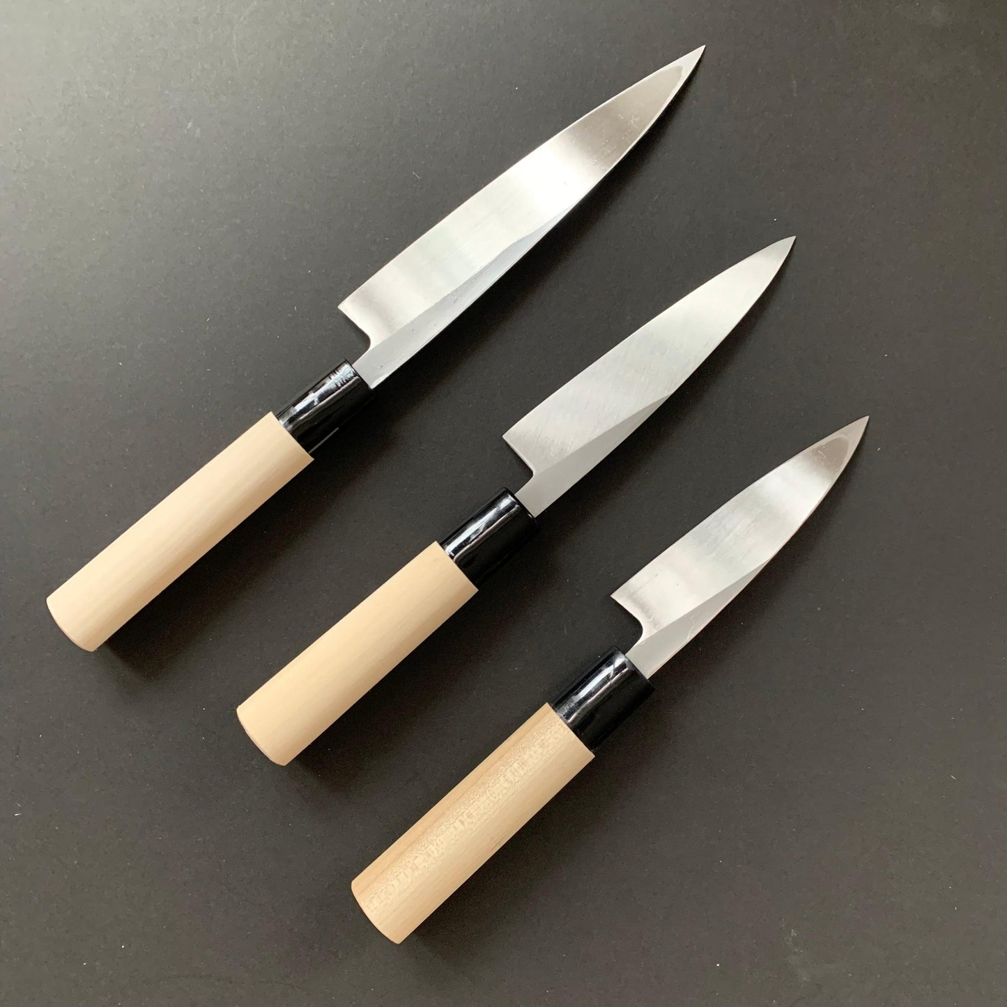 Kobocho knife, Carbon steel, Kurouchi finish, Single bevel