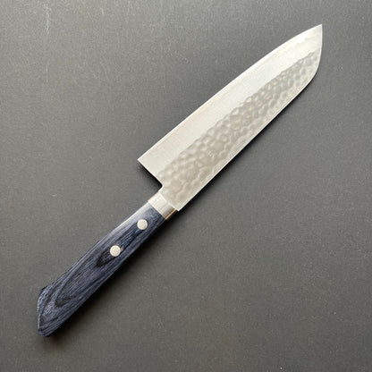 Santoku knife, VG10, damascus and tsuchime finish - Masutani