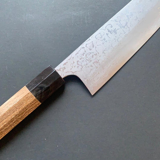 Single Bevel Kiritsuke knife, Aogami 2 carbon steel, Damascus finish - Yoshihiro Yauji