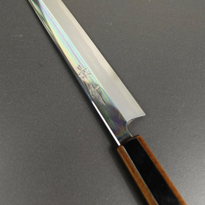 Yanagiba knife, Aogami 1 carbon steel, traditional kasumi finish - Baba Hamono