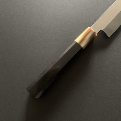 Honyaki Yanagiba knife, Shirogami 2, Mt Fuji hamon - Togashi Kenji