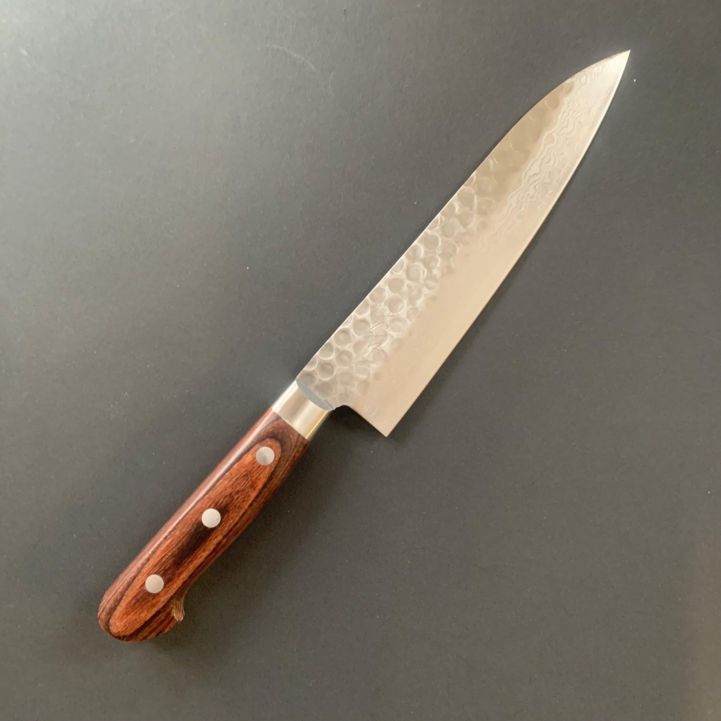 Gyuto knife, VG10, damascus and tsuchime finish - Ohishi