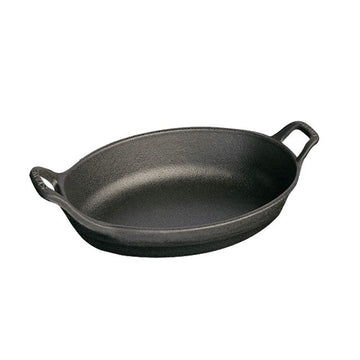 Staub Oval Roasting Dish - 9.5" x 6.75" - 1Qt - Black Matte